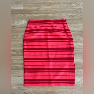 Banana Republic Red Striped Pencil Skirt Holiday Christmas Size 6